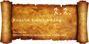Koszta Konstantina névjegykártya